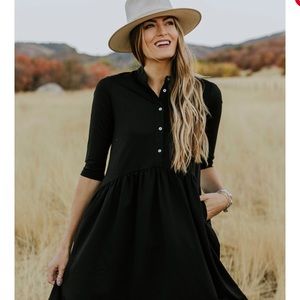 Midi Black Oversized Roolee Dress